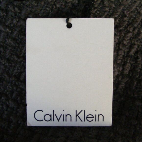 new CALVIN KLEIN Overcoat, S, Basket weave, Gray, Sash Belt, Double Breasted - Picture 15 of 15